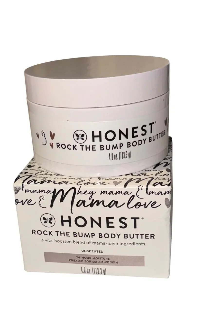 Honest Rock The Bump Body Butter 4oz Unscented 24 Hour Moisture Sensitive Skin